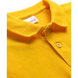 Babyhug Cotton Knit Half Sleeves Solid Colour Polo T-Shirt  - White