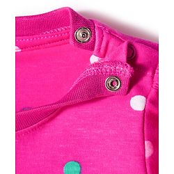 Babyhug Cotton Knit Full Sleeves Night Suit With Text Print - Pink