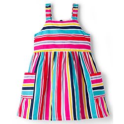 Babyhug Cotton Woven Sleeveless Striped Frock - Multicolor