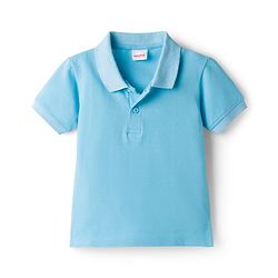 Babyhug Cotton Knit Half Sleeves Solid Colour Polo T-Shirt  - White