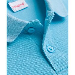 Babyhug Cotton Knit Half Sleeves Solid Colour Polo T-Shirt  - White