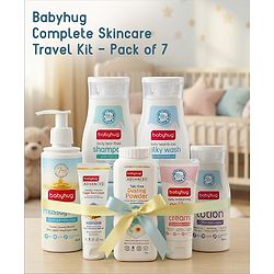 Babyhug Daily Care Travel Kit With Pouch - Pack of 7