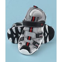 Cute Walk by Babyhug Velcro Closure Solid Sandals - Black