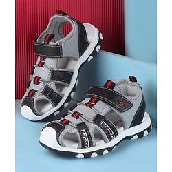 Cute Walk by Babyhug Velcro Closure Solid Sandals - Black