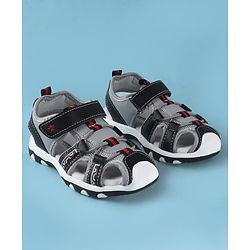 Cute Walk by Babyhug Velcro Closure Solid Sandals - Black