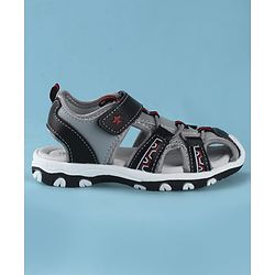 Cute Walk by Babyhug Velcro Closure Solid Sandals - Black