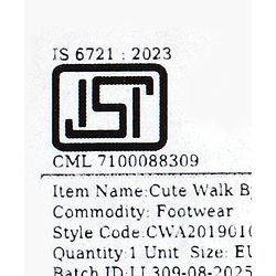 Cute Walk by Babyhug Velcro Closure Solid Sandals - Black