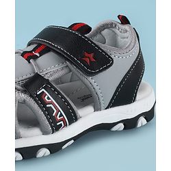 Cute Walk by Babyhug Velcro Closure Solid Sandals - Black