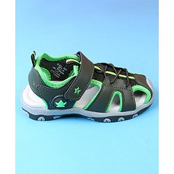 Cute Walk by Babyhug Velcro Closure Solid Sandals - Olive Green