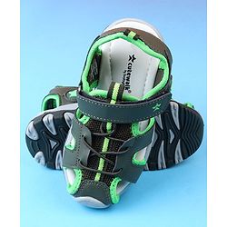 Cute Walk by Babyhug Velcro Closure Solid Sandals - Olive Green