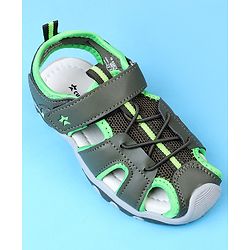 Cute Walk by Babyhug Velcro Closure Solid Sandals - Olive Green