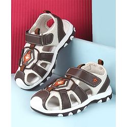Cute Walk by Babyhug Sandals With Velcro Closure and Brand Logo - Dark Brown