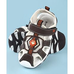 Cute Walk by Babyhug Sandals With Velcro Closure and Brand Logo - Dark Brown