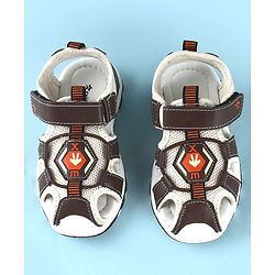 Cute Walk by Babyhug Sandals With Velcro Closure and Brand Logo - Dark Brown