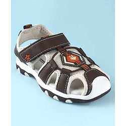 Cute Walk by Babyhug Sandals With Velcro Closure and Brand Logo - Dark Brown