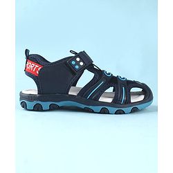 Cute Walk by Babyhug Sandals Solid Color With Velcro Closure - Navy Blue
