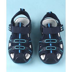 Cute Walk by Babyhug Sandals Solid Color With Velcro Closure - Navy Blue