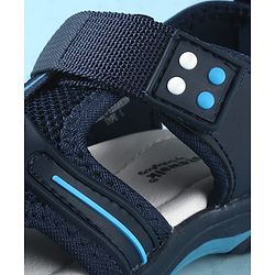 Cute Walk by Babyhug Sandals Solid Color With Velcro Closure - Navy Blue