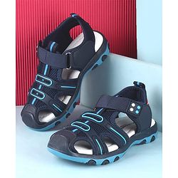 Cute Walk by Babyhug Sandals Solid Color With Velcro Closure - Navy Blue