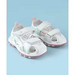 Cute Walk by Babyhug Sandals Solid Color With Velcro Closure - White