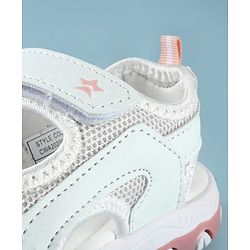 Cute Walk by Babyhug Sandals Solid Color With Velcro Closure - White