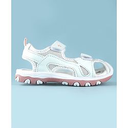 Cute Walk by Babyhug Sandals Solid Color With Velcro Closure - White