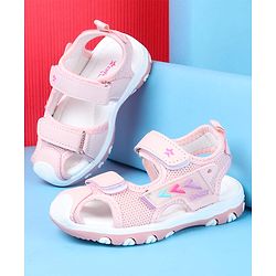 Cute Walk by Babyhug Velcro Closure Sandals with 3D Applique - Pink