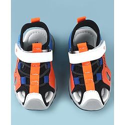 Cute Walk by Babyhug Sandals Color Block With Velcro Closure  - Blue & Orange