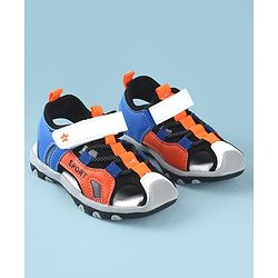 Cute Walk by Babyhug Sandals Color Block With Velcro Closure  - Blue & Orange