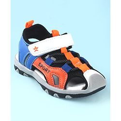 Cute Walk by Babyhug Sandals Color Block With Velcro Closure  - Blue & Orange