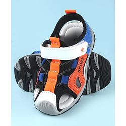 Cute Walk by Babyhug Sandals Color Block With Velcro Closure  - Blue & Orange