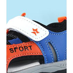 Cute Walk by Babyhug Sandals Color Block With Velcro Closure  - Blue & Orange