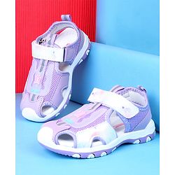 Cute Walk by Babyhug Velcro Closure Solid Sandals - Purple