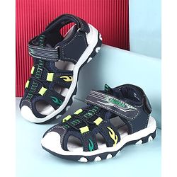 Cute Walk by Babyhug Sandals With Velcro Closure & Text Print - Navy Blue