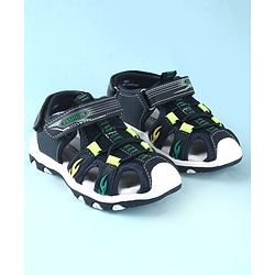 Cute Walk by Babyhug Sandals With Velcro Closure & Text Print - Navy Blue