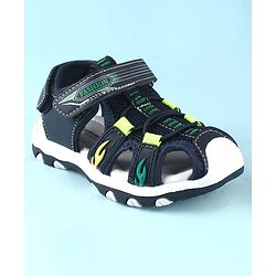 Cute Walk by Babyhug Sandals With Velcro Closure & Text Print - Navy Blue