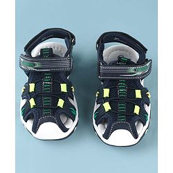 Cute Walk by Babyhug Sandals With Velcro Closure & Text Print - Navy Blue