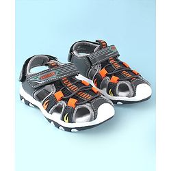 Cute Walk by Babyhug Sandals With Velcro Closure & Text Print - Navy Blue