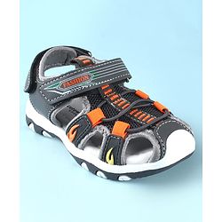 Cute Walk by Babyhug Sandals With Velcro Closure & Text Print - Navy Blue