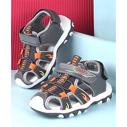 Cute Walk by Babyhug Sandals With Velcro Closure & Text Print - Navy Blue