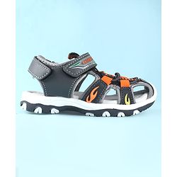 Cute Walk by Babyhug Sandals With Velcro Closure & Text Print - Navy Blue