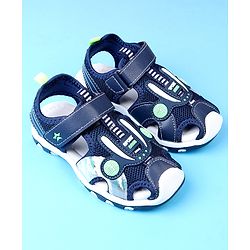 Cute Walk by Babyhug Velcro Closure Solid Sandals - Blue