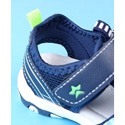 Cute Walk by Babyhug Velcro Closure Solid Sandals - Blue