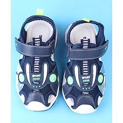 Cute Walk by Babyhug Velcro Closure Solid Sandals - Blue