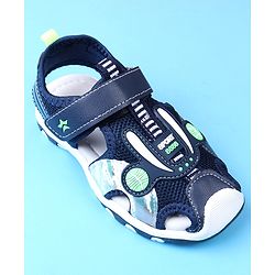 Cute Walk by Babyhug Velcro Closure Solid Sandals - Blue