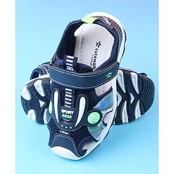 Cute Walk by Babyhug Velcro Closure Solid Sandals - Blue