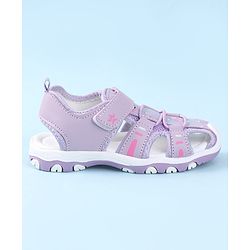 Cute Walk by Babyhug Velcro Closure Sandals with Floral Print - Purple