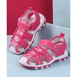 Cute Walk by Babyhug Velcro Closure Sandals with Floral Print - Purple