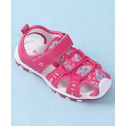Cute Walk by Babyhug Velcro Closure Sandals with Floral Print - Purple