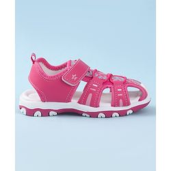 Cute Walk by Babyhug Velcro Closure Sandals with Floral Print - Purple